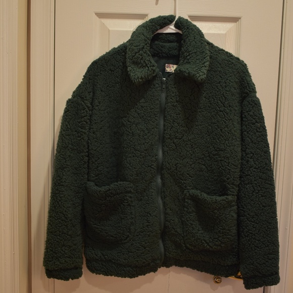 Pink Rose Jackets & Blazers - 1 Small Left ⚠ NWTS Hunter Green Teddy Bear Jacket